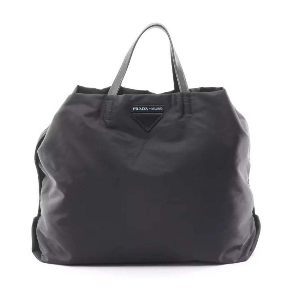 Prada TESSUTO Tote Bag Leather Black